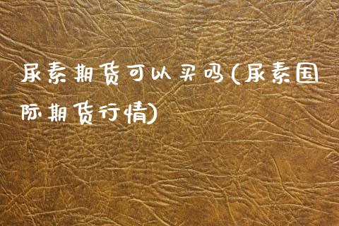 尿素期货可以买吗(尿素国际期货行情)_https://www.zztgc.com_黄金期货_第1张