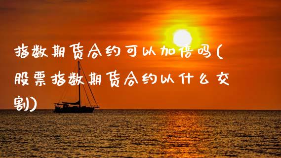 指数期货合约可以加倍吗(股票指数期货合约以什么交割)_https://www.zztgc.com_期货直播_第1张