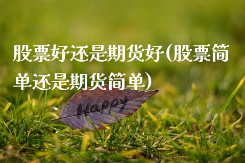 股票好还是期货好(股票简单还是期货简单)_https://www.zztgc.com_黄金期货_第1张