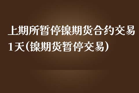 上期所暂停镍期货合约交易1天(镍期货暂停交易)_https://www.zztgc.com_期货行情_第1张