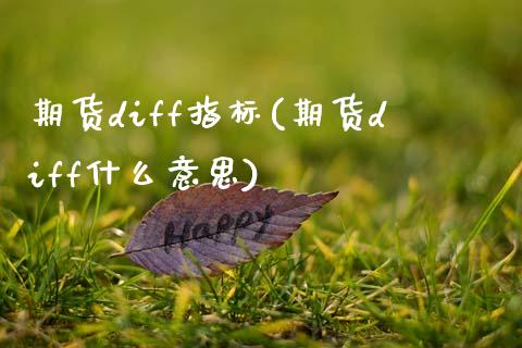 期货diff指标(期货diff什么意思)_https://www.zztgc.com_期货入门_第1张