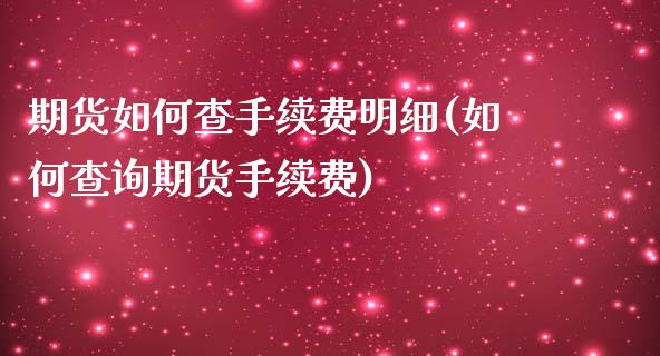 期货如何查手续费明细(如何查询期货手续费)_https://www.zztgc.com_期货直播_第1张