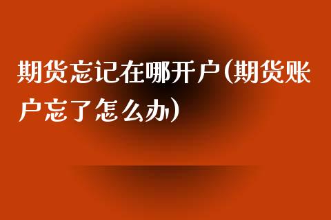 期货忘记在哪开户(期货账户忘了怎么办)_https://www.zztgc.com_原油期货_第1张