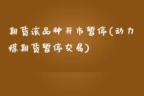 期货该品种开市暂停(动力煤期货暂停交易)_https://www.zztgc.com_期货行情_第1张