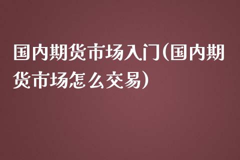 国内期货市场入门(国内期货市场怎么交易)_https://www.zztgc.com_期货行情_第1张