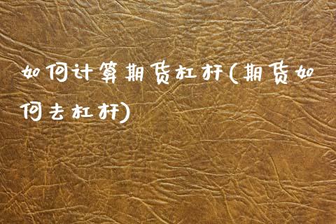 如何计算期货杠杆(期货如何去杠杆)_https://www.zztgc.com_黄金期货_第1张