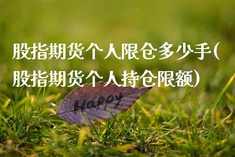 股指期货个人限仓多少手(股指期货个人持仓限额)_https://www.zztgc.com_原油期货_第1张