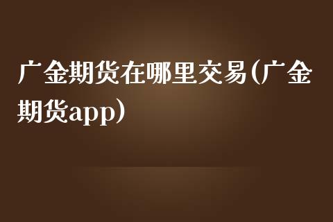 广金期货在哪里交易(广金期货app)_https://www.zztgc.com_黄金期货_第1张