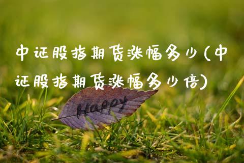 中证股指期货涨幅多少(中证股指期货涨幅多少倍)_https://www.zztgc.com_期货入门_第1张