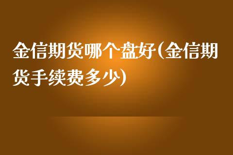 金信期货哪个盘好(金信期货手续费多少)_https://www.zztgc.com_期货行情_第1张