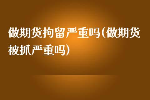 做期货拘留严重吗(做期货严重吗)_https://www.zztgc.com_原油期货_第1张