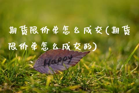 期货限价单怎么成交(期货限价单怎么成交的)_https://www.zztgc.com_期货直播_第1张