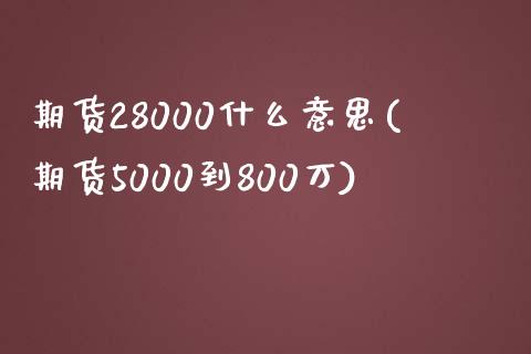 期货28000什么意思(期货5000到800万)_https://www.zztgc.com_期货直播_第1张