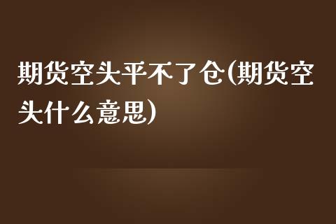 期货空头平不了仓(期货空头什么意思)_https://www.zztgc.com_原油期货_第1张