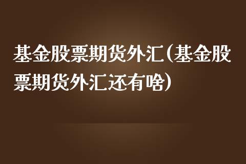 基金股票期货外汇(基金股票期货外汇还有啥)_https://www.zztgc.com_原油期货_第1张