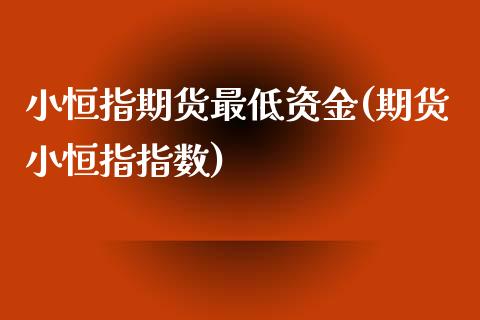 小恒指期货最低资金(期货小恒指指数)_https://www.zztgc.com_期货行情_第1张