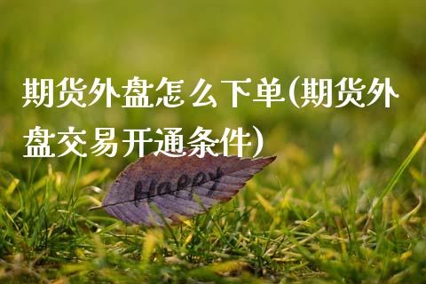 期货外盘怎么下单(期货外盘交易开通条件)_https://www.zztgc.com_原油期货_第1张