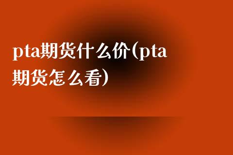 pta期货什么价(pta期货怎么看)_https://www.zztgc.com_期货行情_第1张