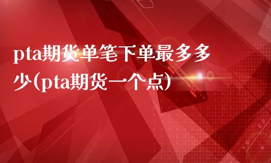 pta期货单笔下单最多多少(pta期货一个点)_https://www.zztgc.com_黄金期货_第1张