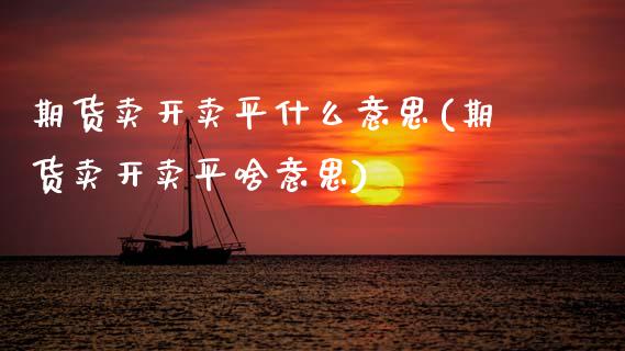 期货卖开卖平什么意思(期货卖开卖平啥意思)_https://www.zztgc.com_期货直播_第1张