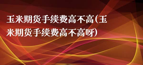 玉米期货手续费高不高(玉米期货手续费高不高呀)_https://www.zztgc.com_原油期货_第1张