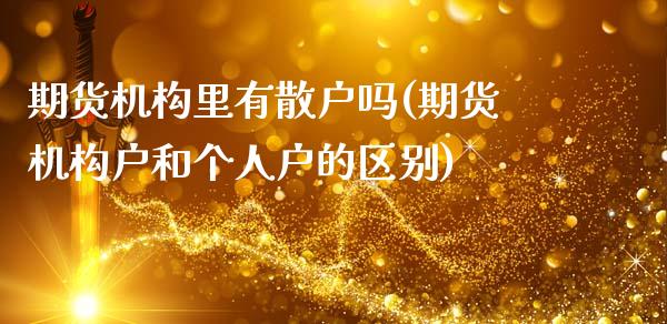 期货机构里有散户吗(期货机构户和个人户的区别)_https://www.zztgc.com_期货直播_第1张