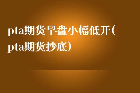 pta期货早盘小幅低开(pta期货抄底)_https://www.zztgc.com_黄金期货_第1张