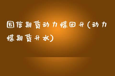 国信期货动力煤回升(动力煤期货升水)_https://www.zztgc.com_黄金期货_第1张