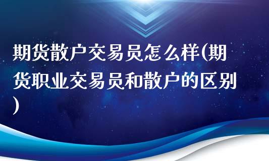 期货散户交易员怎么样(期货职业交易员和散户的区别)_https://www.zztgc.com_期货入门_第1张