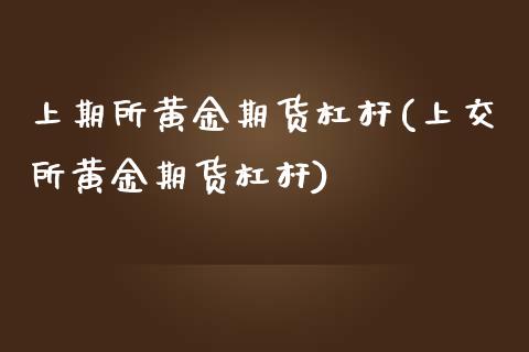 上期所黄金期货杠杆(上交所黄金期货杠杆)_https://www.zztgc.com_期货入门_第1张
