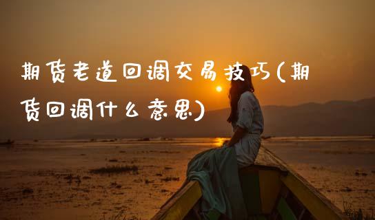 期货老道回调交易技巧(期货回调什么意思)_https://www.zztgc.com_期货开户_第1张