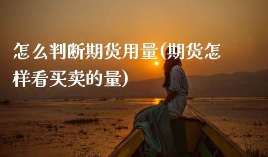 怎么判断期货用量(期货怎样看买卖的量)_https://www.zztgc.com_期货入门_第1张