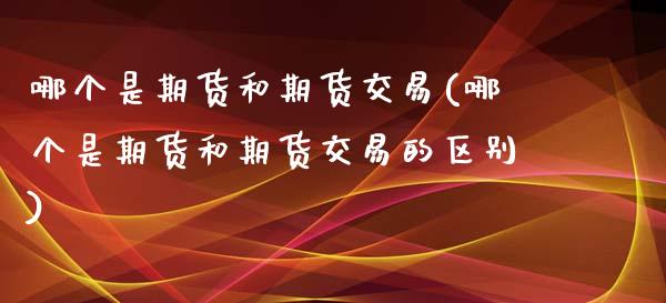 哪个是期货和期货交易(哪个是期货和期货交易的区别)_https://www.zztgc.com_期货入门_第1张