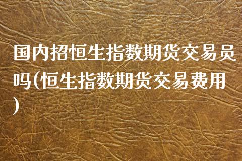 国内招恒生指数期货交易员吗(恒生指数期货交易费用)_https://www.zztgc.com_期货直播_第1张