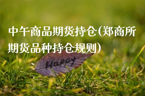 中午商品期货持仓(郑商所期货品种持仓规则)_https://www.zztgc.com_期货行情_第1张