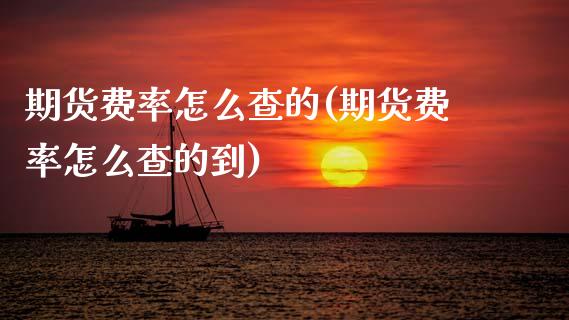 期货费率怎么查的(期货费率怎么查的到)_https://www.zztgc.com_期货直播_第1张