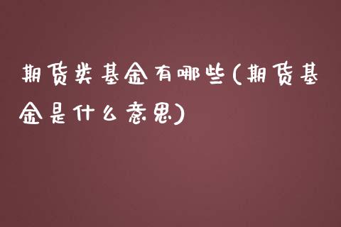期货类基金有哪些(期货基金是什么意思)_https://www.zztgc.com_期货行情_第1张