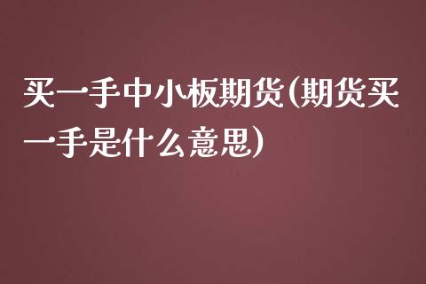 买一手中小板期货(期货买一手是什么意思)_https://www.zztgc.com_期货直播_第1张