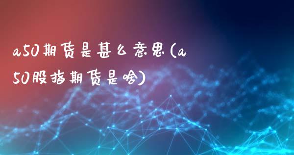 a50期货是甚么意思(a50股指期货是啥)_https://www.zztgc.com_原油期货_第1张