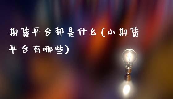 期货平台都是什么(小期货平台有哪些)_https://www.zztgc.com_原油期货_第1张