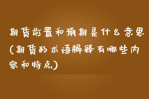 期货前置和预期是什么意思(期货的术语解释有哪些内容和特点)_https://www.zztgc.com_期货直播_第1张