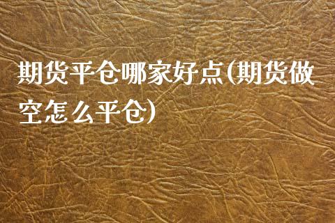 期货平仓哪家好点(期货做空怎么平仓)_https://www.zztgc.com_期货入门_第1张