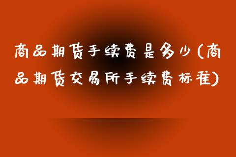 商品期货手续费是多少(商品期货交易所手续费标准)_https://www.zztgc.com_期货直播_第1张