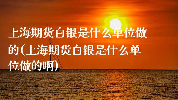 上海期货白银是什么单位做的(上海期货白银是什么单位做的啊)_https://www.zztgc.com_原油期货_第1张
