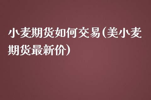 小麦期货如何交易(美小麦期货最新价)_https://www.zztgc.com_原油期货_第1张