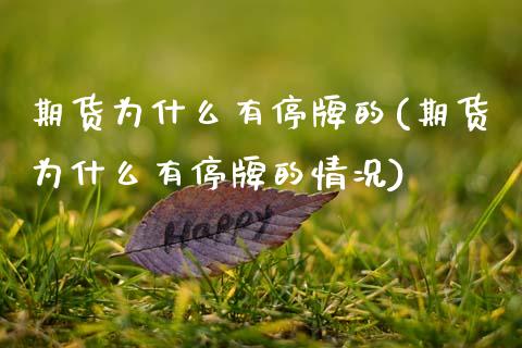 期货为什么有停牌的(期货为什么有停牌的情况)_https://www.zztgc.com_黄金期货_第1张