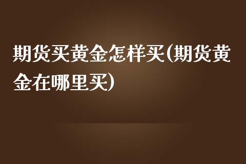 期货买黄金怎样买(期货黄金在哪里买)_https://www.zztgc.com_黄金期货_第1张