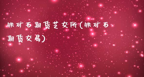 铁矿石期货芝交所(铁矿石期货交易)_https://www.zztgc.com_期货行情_第1张