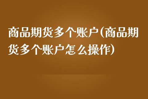商品期货多个账户(商品期货多个账户怎么操作)_https://www.zztgc.com_原油期货_第1张
