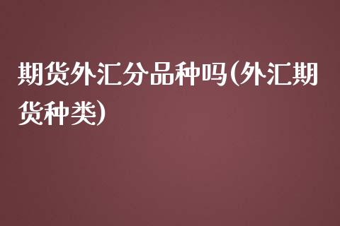 期货外汇分品种吗(外汇期货种类)_https://www.zztgc.com_期货行情_第1张